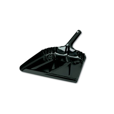 Impact Heavy-Duty Commercial Dust Pan  16w x 15 1 2d  20-Gauge Steel  Black (IMP4216)