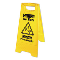 Impact Bilingual Yellow Wet Floor Sign  12 05 x 1 55 x 24 3  Yellow (IMP9152W)