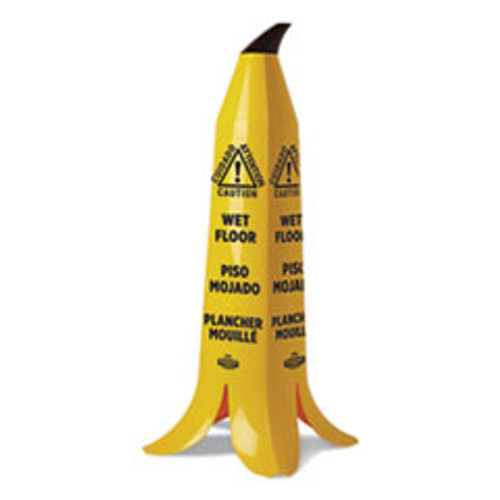 Impact Banana Wet Floor Cones  14 25 x 14 25 x 36 75  Yellow Brown Black (IMPB1101)