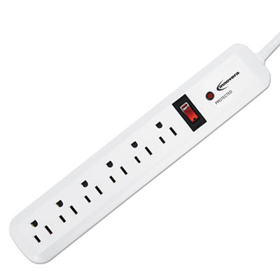 Innovera Surge Protector  6 Outlets  4 ft Cord  540 Joules  White (IVR71652)