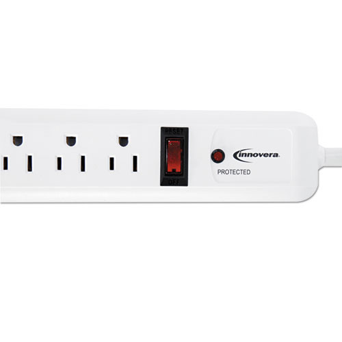 Innovera Surge Protector  6 Outlets  4 ft Cord  540 Joules  White (IVR71652)