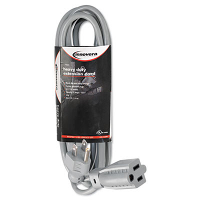 Innovera Indoor Heavy-Duty Extension Cord  9ft  Gray (IVR72209)