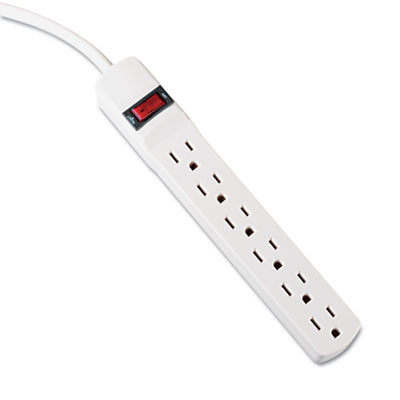 Innovera Six-Outlet Power Strip  6-Foot Cord  1-15 16 x 10-3 16 x 1-3 16  Ivory (IVR73306)