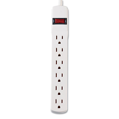 Innovera Six-Outlet Power Strip  15-Foot Cord  1-15 16 x 10-3 16 x 1-3 16  Ivory (IVR73315)