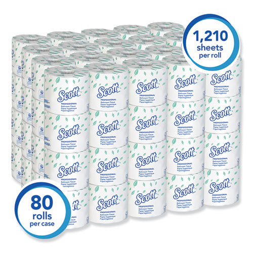 Scott Essential Standard Roll Bathroom Tissue  Septic Safe  1-Ply  White  1210 Sheets Roll  80 Rolls Carton (KCC05102CT)