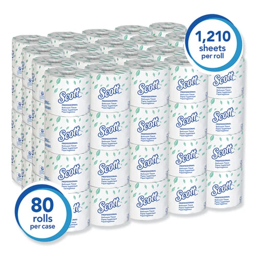 Scott Essential Standard Roll Bathroom Tissue  Septic Safe  1-Ply  White  1210 Sheets Roll  80 Rolls Carton (KCC05102CT)