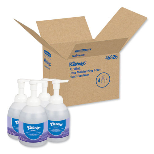 Kleenex Reveal Ultra Moisturizing Foam Hand Sanitizer  18 oz Bottle  Clear  4 Carton (KCC45826CT)