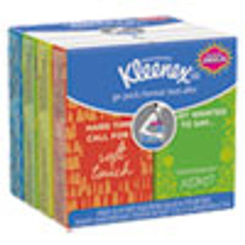 Kleenex On The Go Packs Facial Tissues  3-Ply  White  10 Sheets Pouch  8 Pouches Pack (KCC46651)