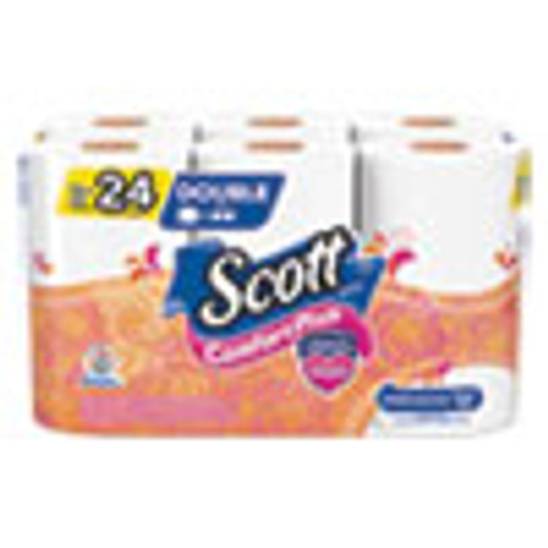 Scott ComfortPlus Toilet Paper  Double Roll  Bath Tissue  Septic Safe  1-Ply  White  231 Sheets Roll  12 Rolls Pack (KCC47618)