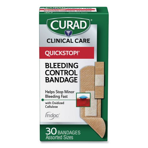 Curad QuickStop Flex Fabric Bandages  Assorted  30 Box (MIICUR5245V1)