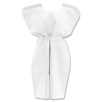 Medline Disposable Patient Gowns  3-Ply T P T  30 in  x 42 in   White  50 Carton (MIINON24355)