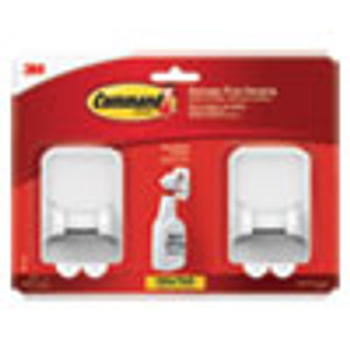 Command Spray Bottle Holder  2 34 x 1 69 x 3 34  White  2 Hangers 4 Strips Pack (MMM170092ES)
