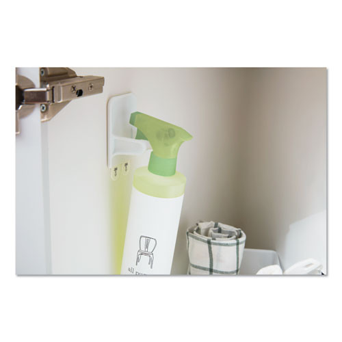 Command Spray Bottle Holder  2 34 x 1 69 x 3 34  White  2 Hangers 4 Strips Pack (MMM170092ES)