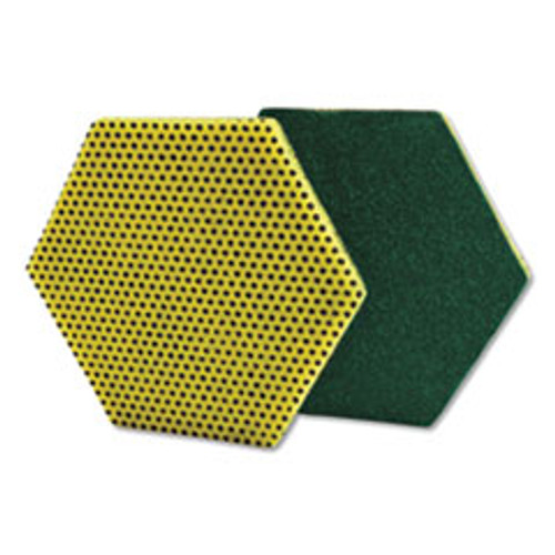 Scotch-Brite Dual Purpose Scour Pad  5  x 5   Green Yellow  15 Carton (MMM96HEX)