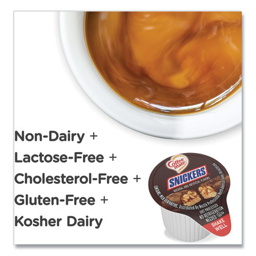 Coffee mate Liquid Coffee Creamer  Snickers  0 38 oz Mini Cups  50 Cups Box (NES61425BX)