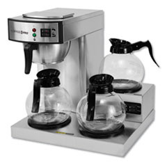 Coffee Pro Three-Burner Low Profile Institutional Coffee Maker  Stainless Steel  36 Cups (OGFCPRLG)
