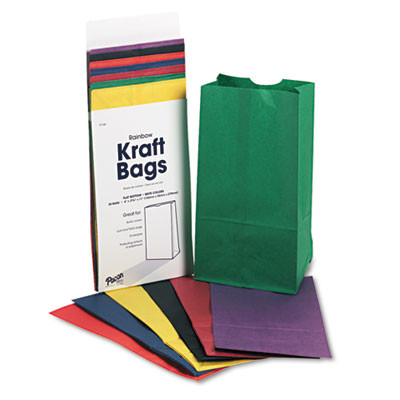 Pacon Rainbow Bags  6  x 11   Assorted Bright  28 Pack (PAC0072140)