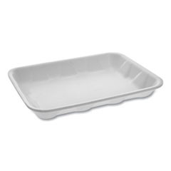 Pactiv Supermarket Tray   4D 1-Compartment  9 5 x 7 x 1 25  White  500 Carton (PCT0TF104D10000)