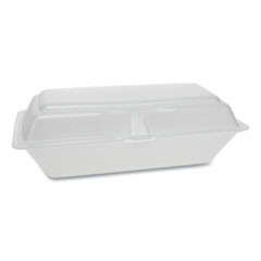 Pactiv Foam Hinged Lid Containers  Single Tab Lock Hoagie  9 75 x 5 x 3 25  1-Compartment  White  560 Carton (PCT0TH10099Y000)