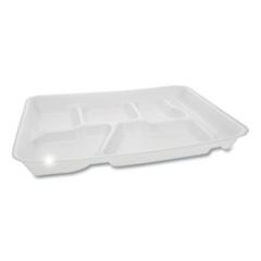 Pactiv Lightweight Foam School Trays  6-Compartment  8 5 x 11 5 x 1 25  White  500 Carton (PCT0TH10601SGBX)
