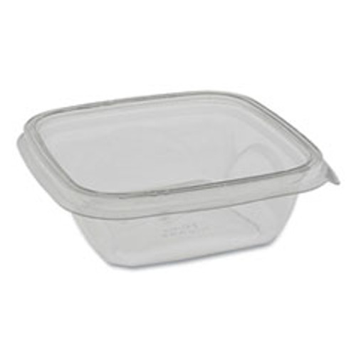 Pactiv EarthChoice Recycled PET Square Base Salad Containers  5 x 5 x 1 63  12 oz  Clear  504 Carton (PCTSAC0512)