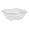 Pactiv EarthChoice Recycled PET Square Base Salad Containers  7 x 7 x 2  32 oz  Clear  300 Carton (PCTSAC0732)
