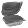 Pactiv EarthChoice SmartLock Microwavable Hinged Lid Containers  5 75 x 5 95 x 3 1  Black  400 Carton (PCTYCNB06000000)