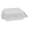 Pactiv SmartLock Foam Hinged Containers  Small  7 5 x 8 x 2 63  1-Compartment  White  150 Carton (PCTYHLW07010000)