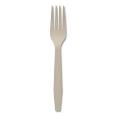Pactiv EarthChoice PSM Cutlery  Heavyweight  Fork  6 88   Tan  1 000 Carton (PCTYPSMFTEC)