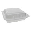 Pactiv Foam Hinged Lid Containers  Dual Tab Lock  8 42 x 8 15 x 3  1-Compartment  White  150 Carton (PCTYTD188010000)