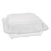 Pactiv Foam Hinged Lid Containers  Dual Tab Lock Economy  8 42 x 8 15 x 3  1-Compartment  White  150 Carton (PCTYTD18801ECON)