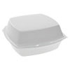Pactiv Foam Hinged Lid Containers  Single Tab Lock  6 38 x 6 38 x 3  1-Compartment  White  500 Carton (PCTYTH100800000)