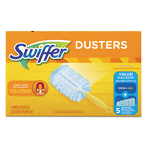 Swiffer Dusters Starter Kit  Dust Lock Fiber  6  Handle  Blue Yellow (PGC11804KT)