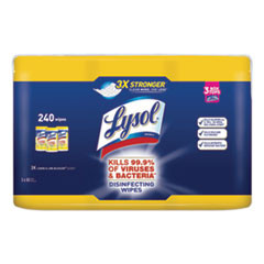 LYSOL Brand Disinfecting Wipes  7 x 8  Lemon and Lime Blossom  80 Wipes Canister  3 Canisters Pack (RAC84251PK)