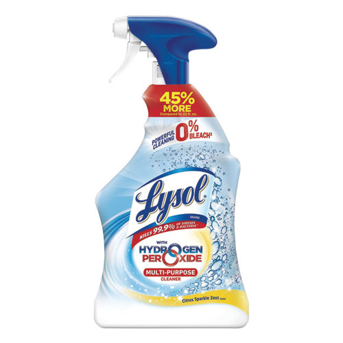 LYSOL Brand Multi-Purpose Hydrogen Peroxide Cleaner  Citrus Sparkle Zest  32 oz Trigger Spray Bottle  9 Carton (RAC89289CT)