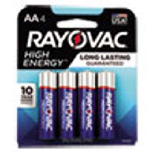 Rayovac High Energy Premium Alkaline AA Batteries  4 Pack (RAY8154K)