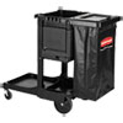 Rubbermaid Commercial Executive Janitorial Cleaning Cart  12 1w x 22 4d x 23h  Black (RCP1861430)