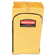 Rubbermaid Commercial Zippered Vinyl Cleaning Cart Bag  24 gal    17 25  x 30 5   Yellow (RCP1966719)