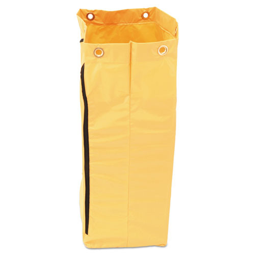 Rubbermaid Commercial Zippered Vinyl Cleaning Cart Bag  24 gal    17 25  x 30 5   Yellow (RCP1966719)
