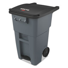 Rubbermaid Commercial Brute Step-On Rollouts  Square  50 gal  Gray (RCP1971956)