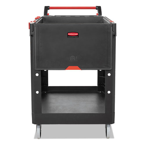Rubbermaid Commercial Heavy Duty Adaptable Utility Cart  2 Shelves  25 2w x 51 5d x 36h  Black (RCP1997208)