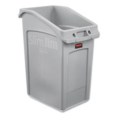 Rubbermaid Commercial Slim Jim Under-Counter Container  23 gal  Polyethylene  Gray (RCP2026721)