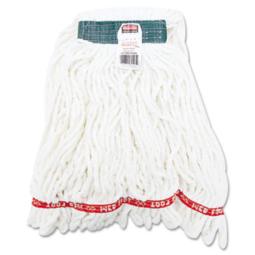 Rubbermaid Commercial Web Foot Shrinkless Looped-End Wet Mop Head  Cotton Synthetic  Medium  White (RCPA21206WHI)