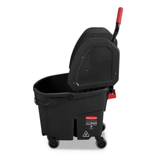 Rubbermaid Commercial WaveBrake 2 0 Bucket Wringer Combos  Down-Press  35 qt  Plastic  Black (RCPFG1863898)