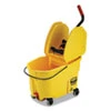 Rubbermaid Commercial WaveBrake 2 0 Bucket Wringer Combos  Down-Press  44 qt  Plastic  Yellow (RCPFG757688YEL)