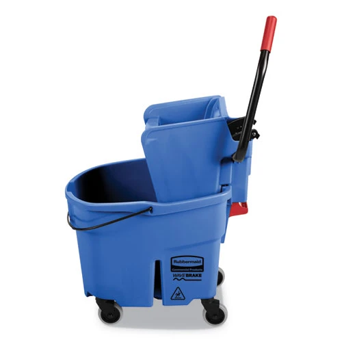 Rubbermaid Commercial WaveBrake 2 0 Bucket Wringer Combos  Side-Press  35 qt  Plastic  Blue (RCPFG758888BLUE)