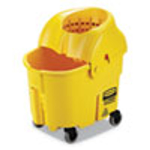 Rubbermaid Commercial WaveBrake 2 0 Bucket Wringer Combos  Down-Press  35 qt  Plastic  Yellow (RCPFG759088YEL)