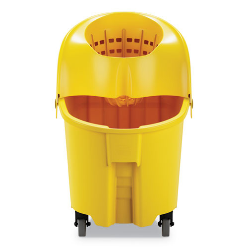 Rubbermaid Commercial WaveBrake 2 0 Bucket Wringer Combos  Down-Press  35 qt  Plastic  Yellow (RCPFG759088YEL)