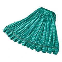 Rubbermaid Commercial Microfiber Tube Wet Mop  Microfiber  1  Headband  Green (RCPT813EA)