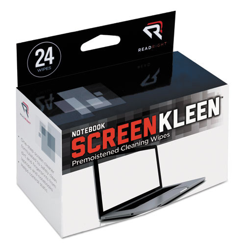 Read Right Notebook ScreenKleen Pads  Cloth  7 x 5  White  24 Box (REARR1217)